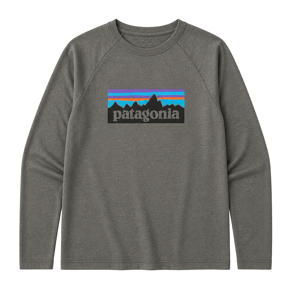 Patagonia P-6 Logo Lightweight Crewneck Sweatshirt - Forge Grey - Size Large 1