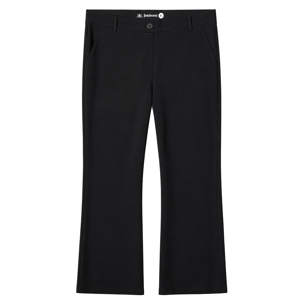 Betabrand Straight-Leg Dress Pant Yoga Pants Black XL 1