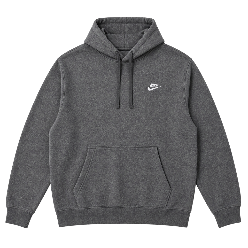 Nike Sportswear Club Fleece Pullover Hoodie Dark Grey Heather XL 1