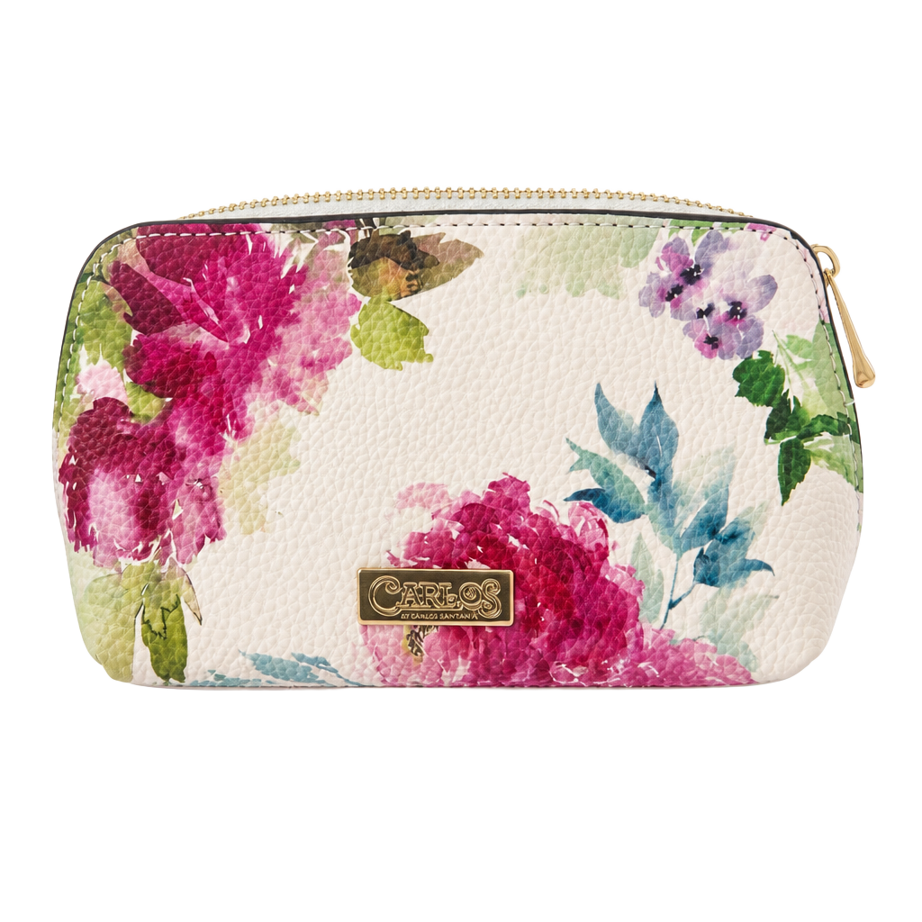 Carlos by Carlos Santana Floral Print Cosmetic Bag Zip Pouch 1