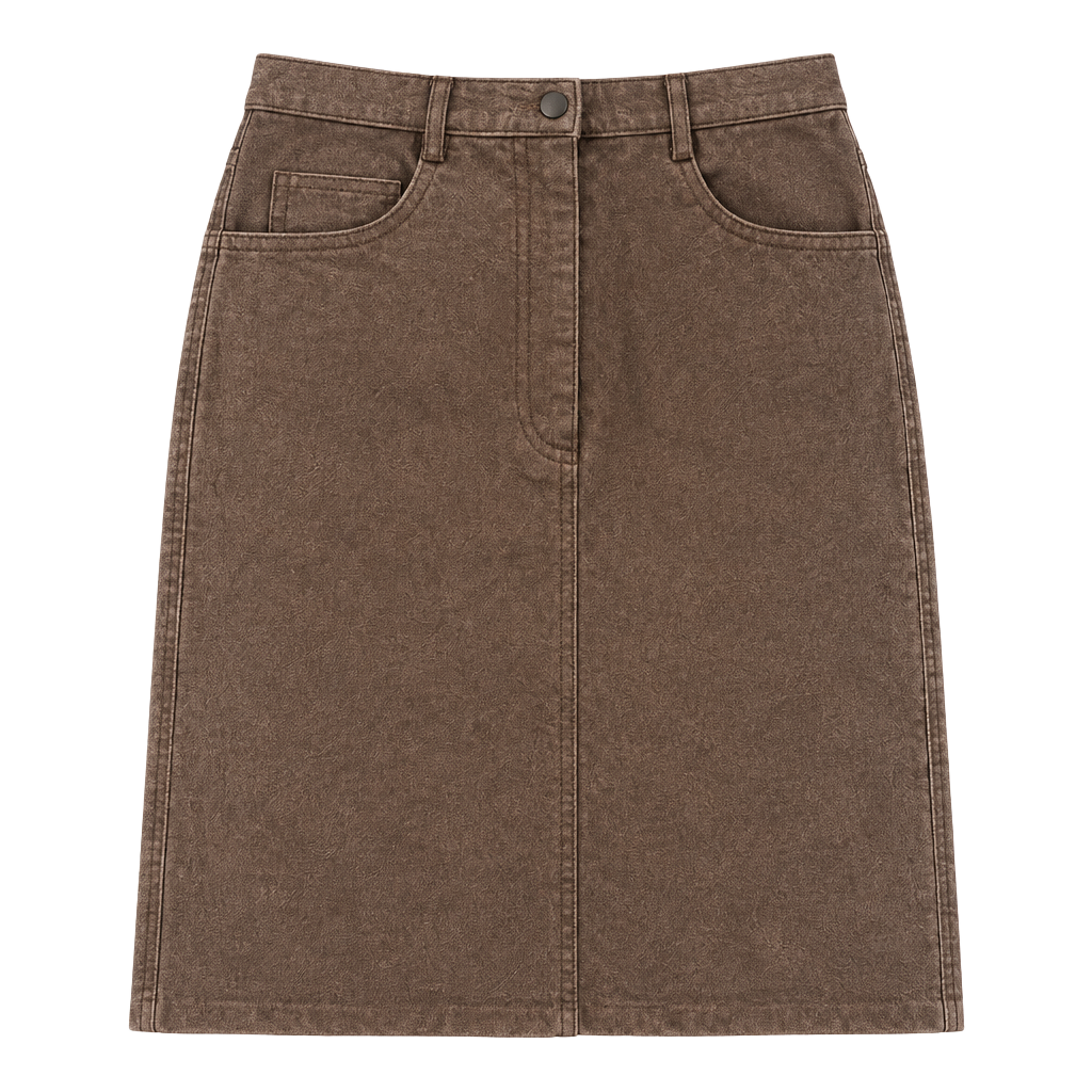 B.E.S.T. Authentic Leather Skirt Size 7 Brown Vintage Pencil 1
