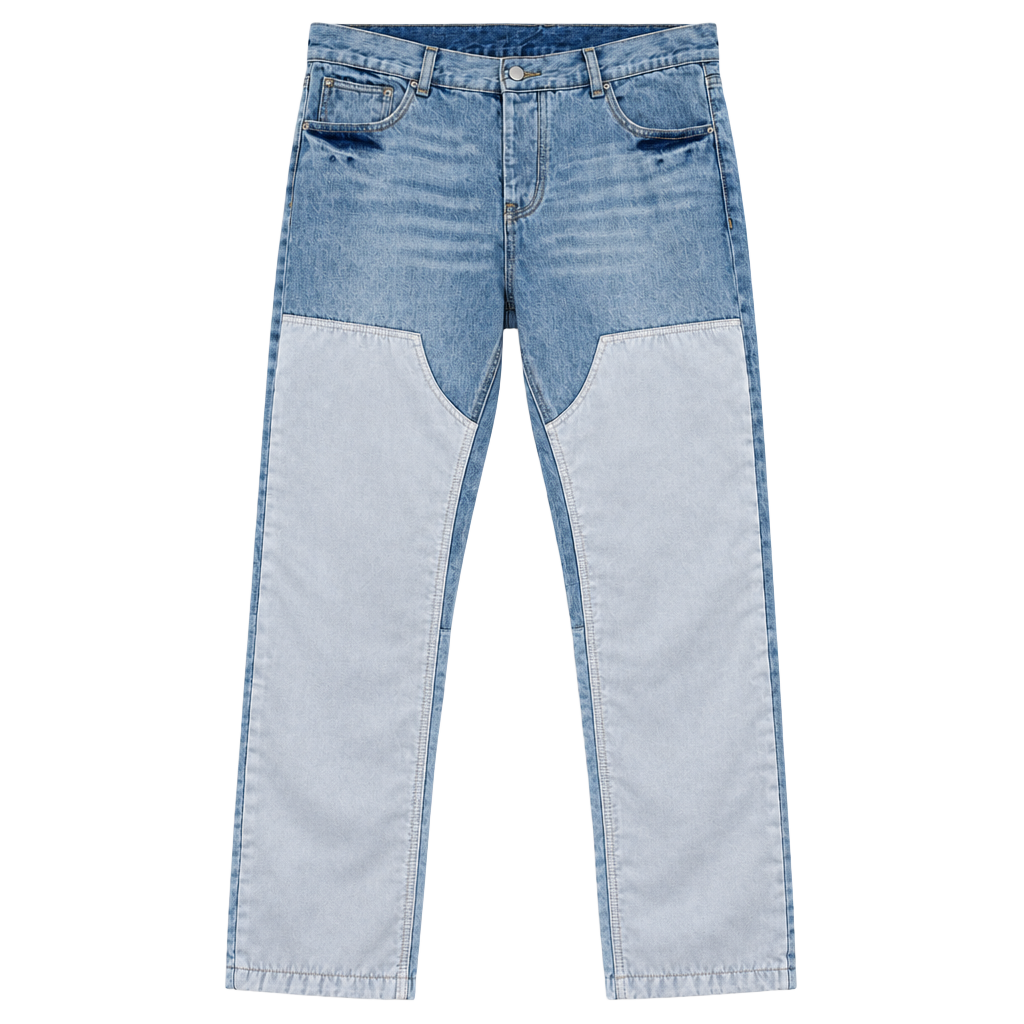 Mnml Jeans Patchwork Denim Pants Blue White 33 x 31 1