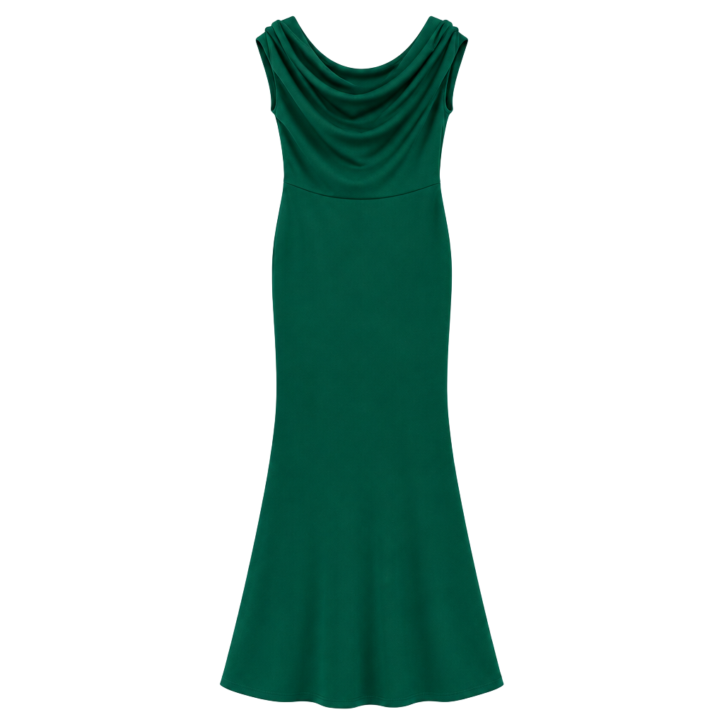 NWT OYS Green Cowl Neck Maxi Dress size medium 1