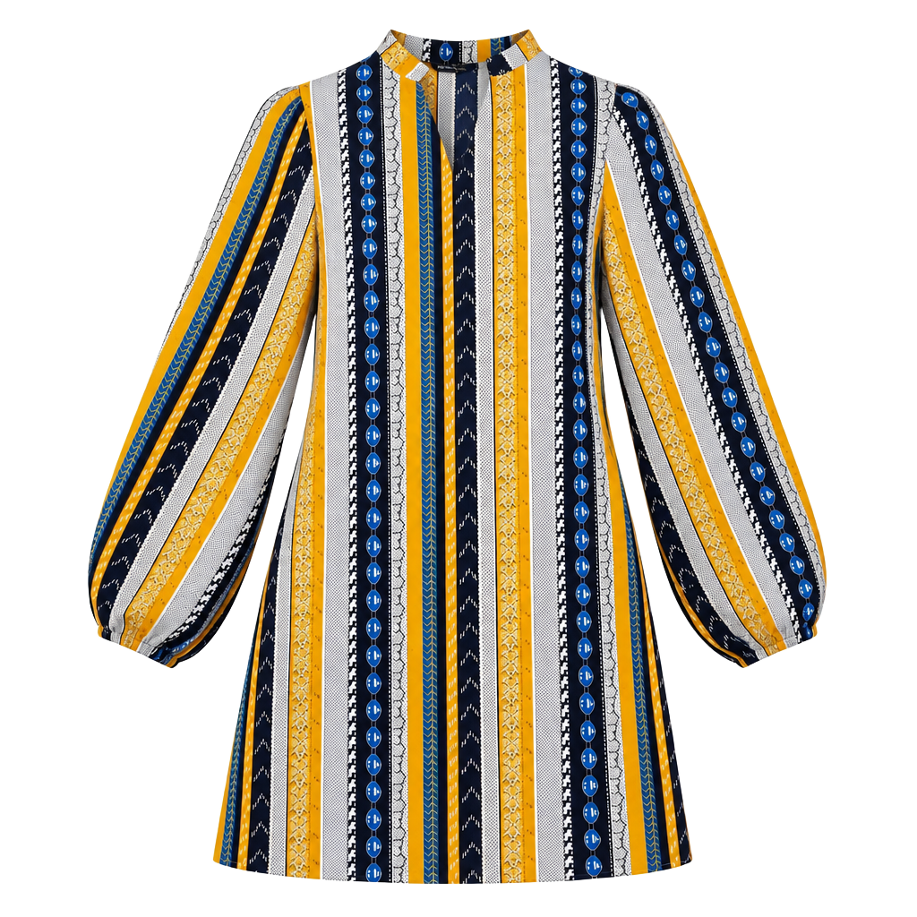 Shein Striped Long Sleeve Dress Size M Multi 1