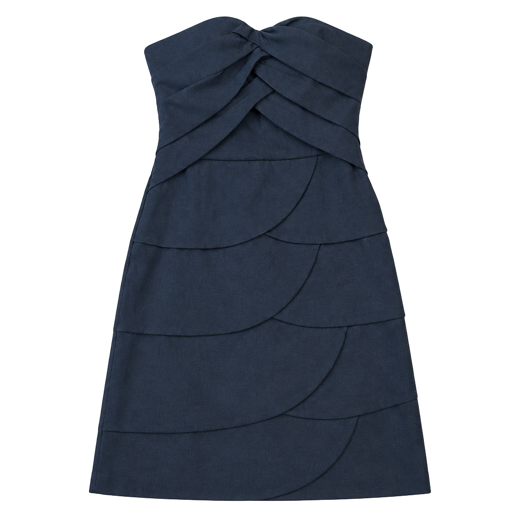 Romeo & Juliet Couture Strapless Dress Size M Black Layered Cocktail 1