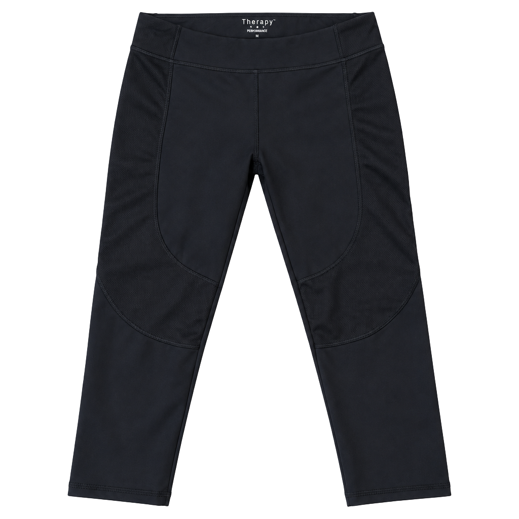 Therapy Performance Capri Leggings Size M Black Mesh Workout Active 1