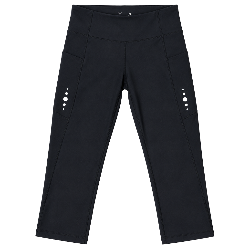 Xersion Capri Leggings Size M Black Quick-Dri Pockets Activewear 1