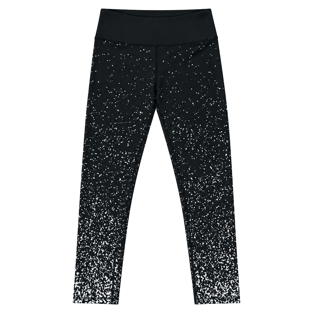 Kimberly Leggings Size L Black White Speckled Athletic Activewear 1