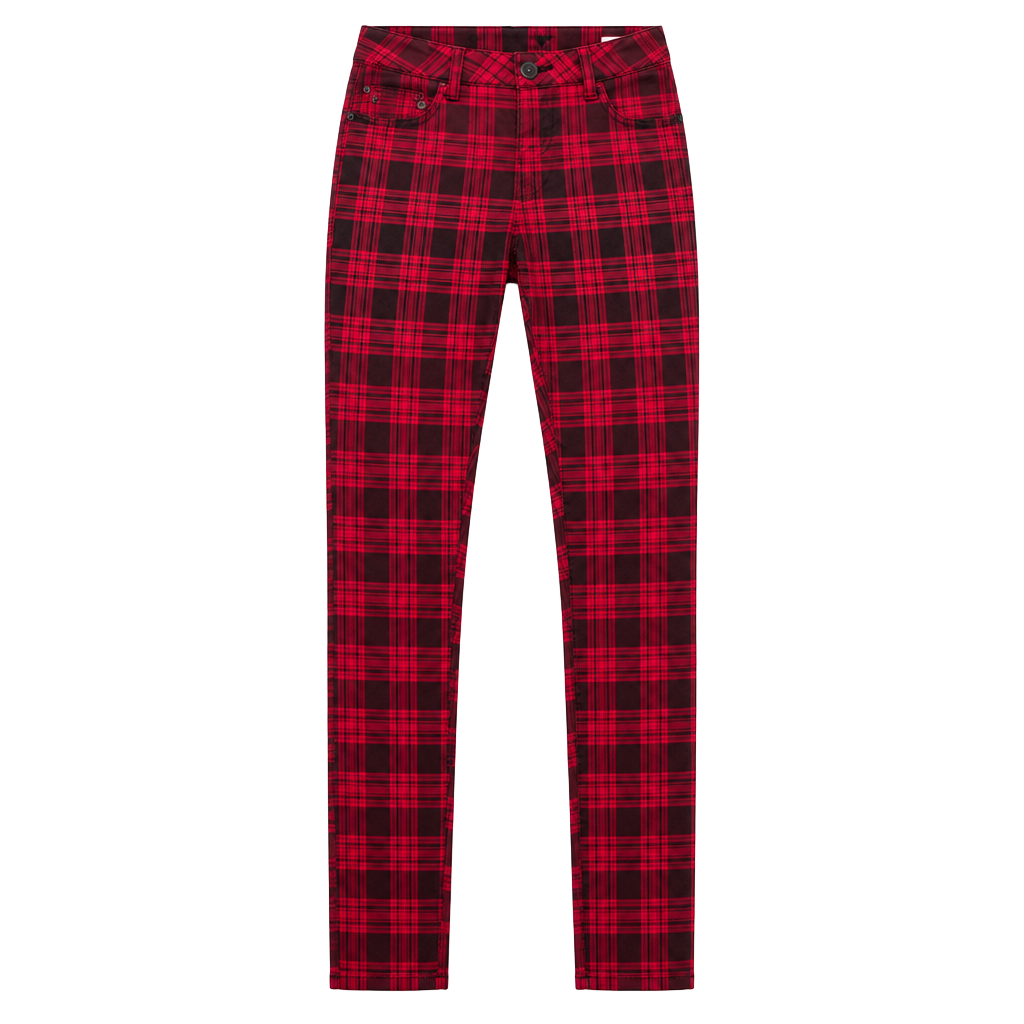 Truce Tartan Plaid Skinny Pants Size S Red Black Punk 1