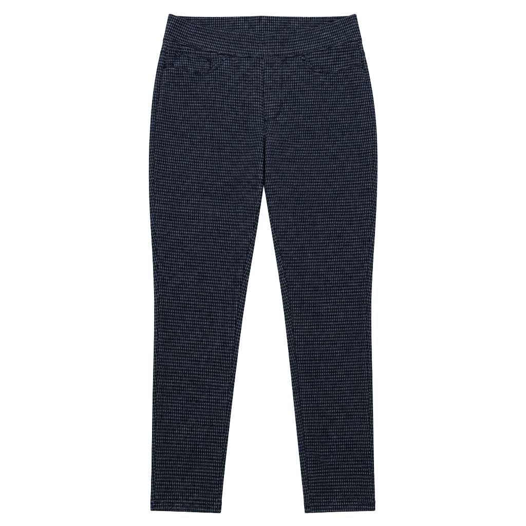 Seven7 Houndstooth Pull-On Pants Size M Black Gray Slim Leg 1