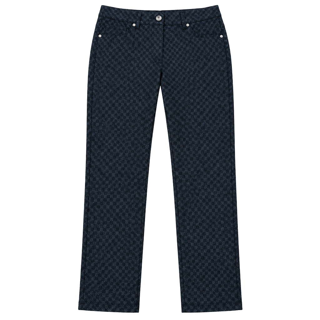 Eric Pants Size 38 Black Patterned Slim Fit Trousers 1