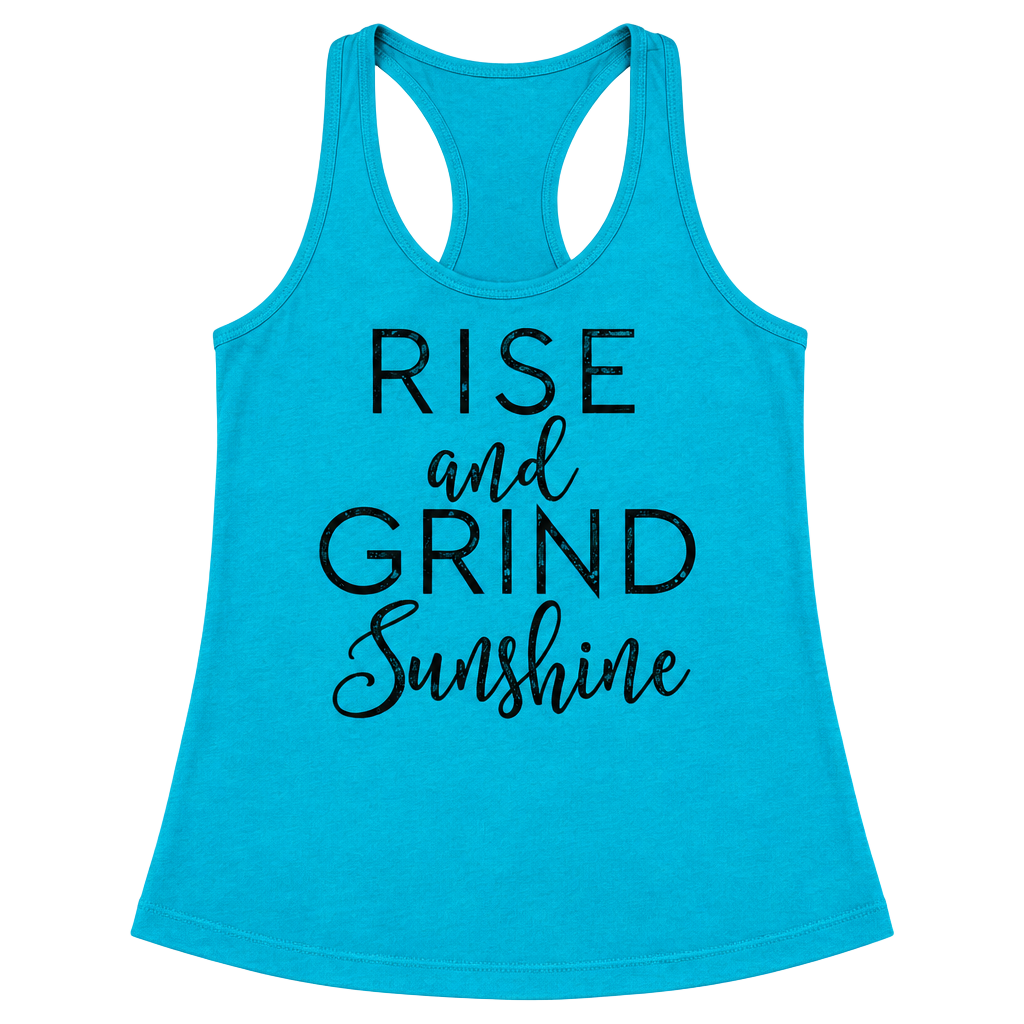 Next Level Apparel Rise and Grind Sunshine Racerback Tank Top Size M 1