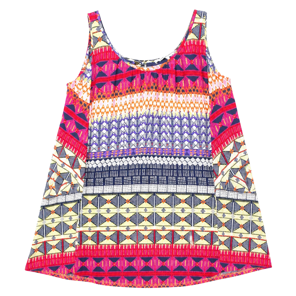 Collective Concepts Blouse Size M Multicolor Abstract Boho Cold Shoulder 1