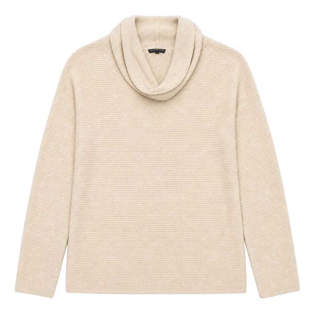 Banana Republic Cowl Neck Sweater Size M Beige Knit 1
