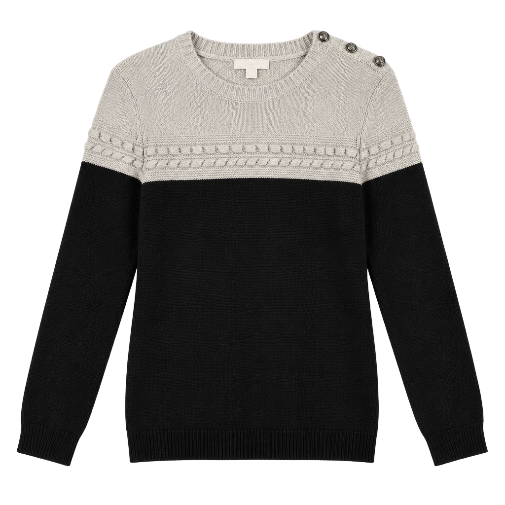 Charter Club Sweater Size PXL Silver Black Metallic Colorblock 1