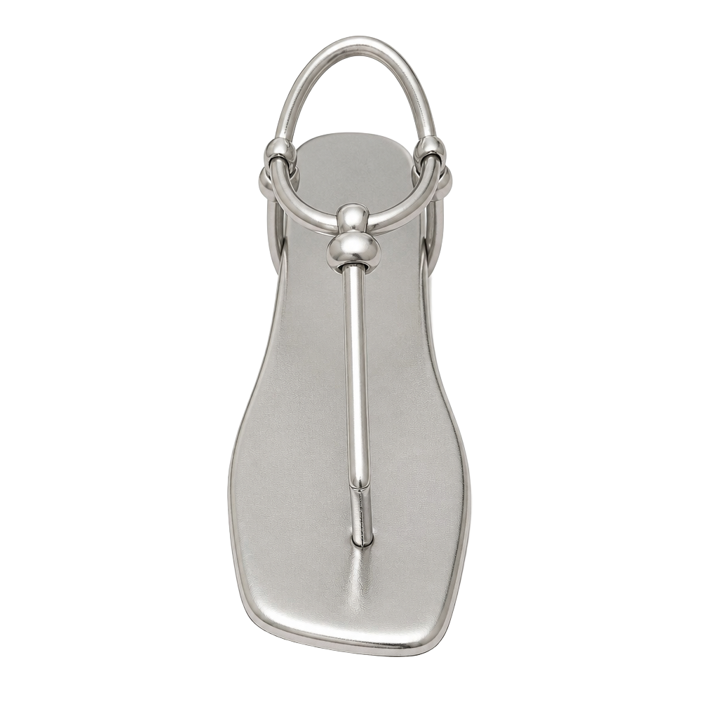 Nine West Norta Metallic Thong Flat Sandals in Silver 1