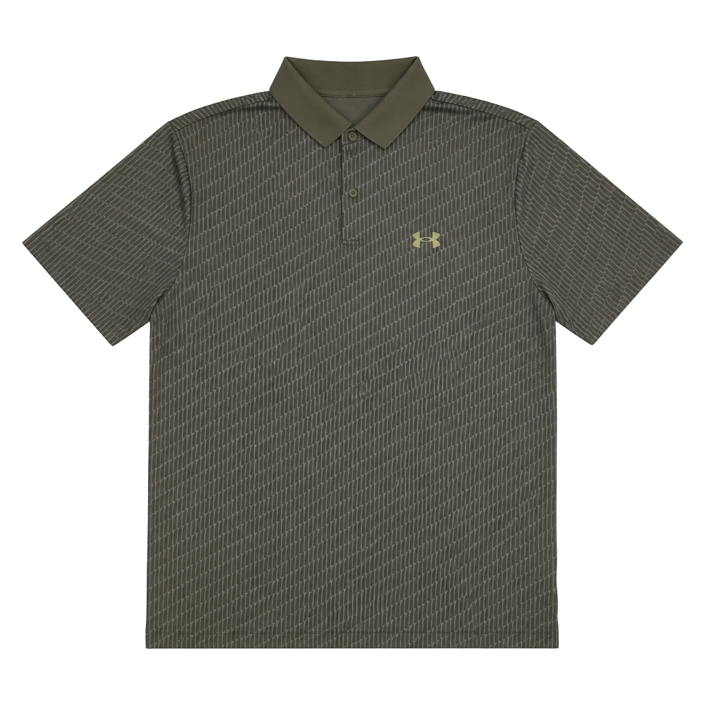 Under Armour Matchplay Printed Polo Shirt Navy Blue Large L Golf Athletic 1