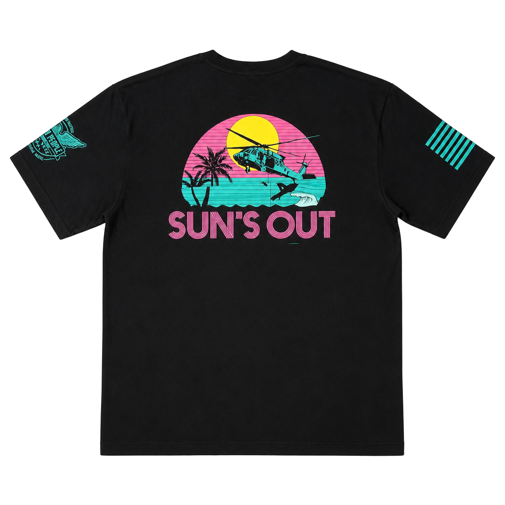 We The People Sun's Out Helicopter Black T-Shirt 1