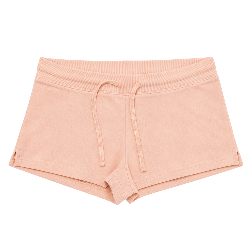 Garage Pink French Terry Foldover Waistband Drawstring Sweat Shorts 1