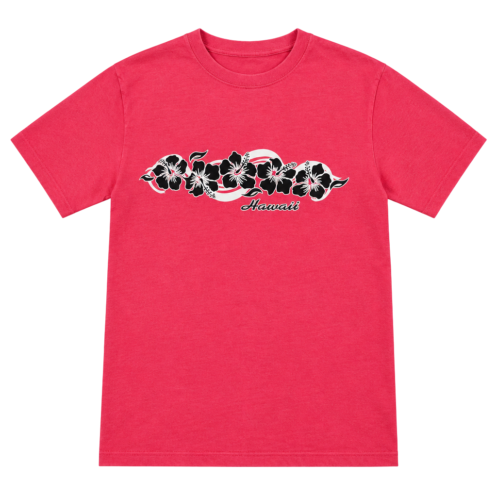 Hanes Hawaii T-Shirt Size S Pink Hibiscus Floral Graphic Short Sleeve 1