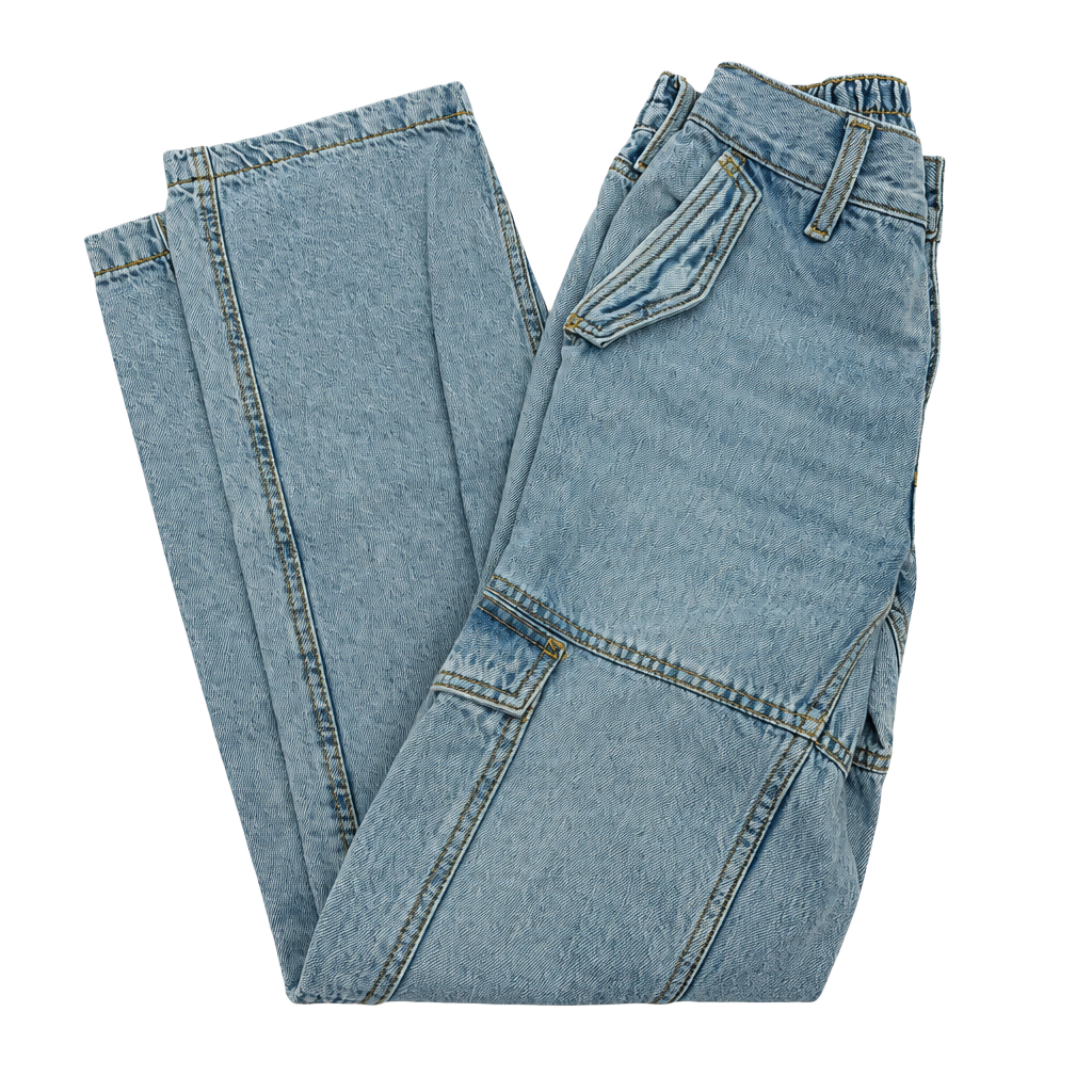 Aeropostale Denim Cargo Jeans Size XS Light Wash 1