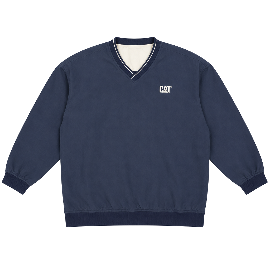 Men's LG Large Devon & Jones Blue Windbreaker Pullover Windbreaker Jacket CAT 1