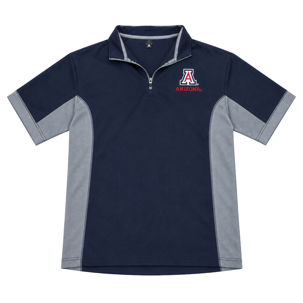 Knights Apparel Mens Large Arizona Wildcats 1/4 Zip Pullover Shirt Long Sleeve 1