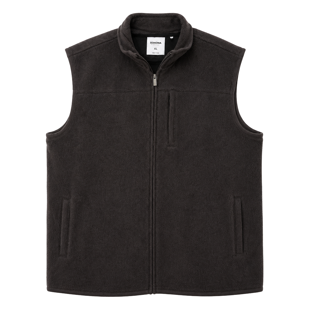 Sonoma Goods For Life Sweater Fleece Vest in Charcoal, Size XXL 1