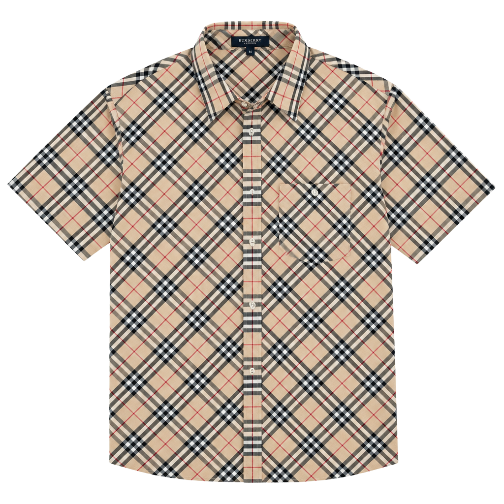 Burberry London Nova Check Long Sleeve Shirt Size M Beige Nova Check 1