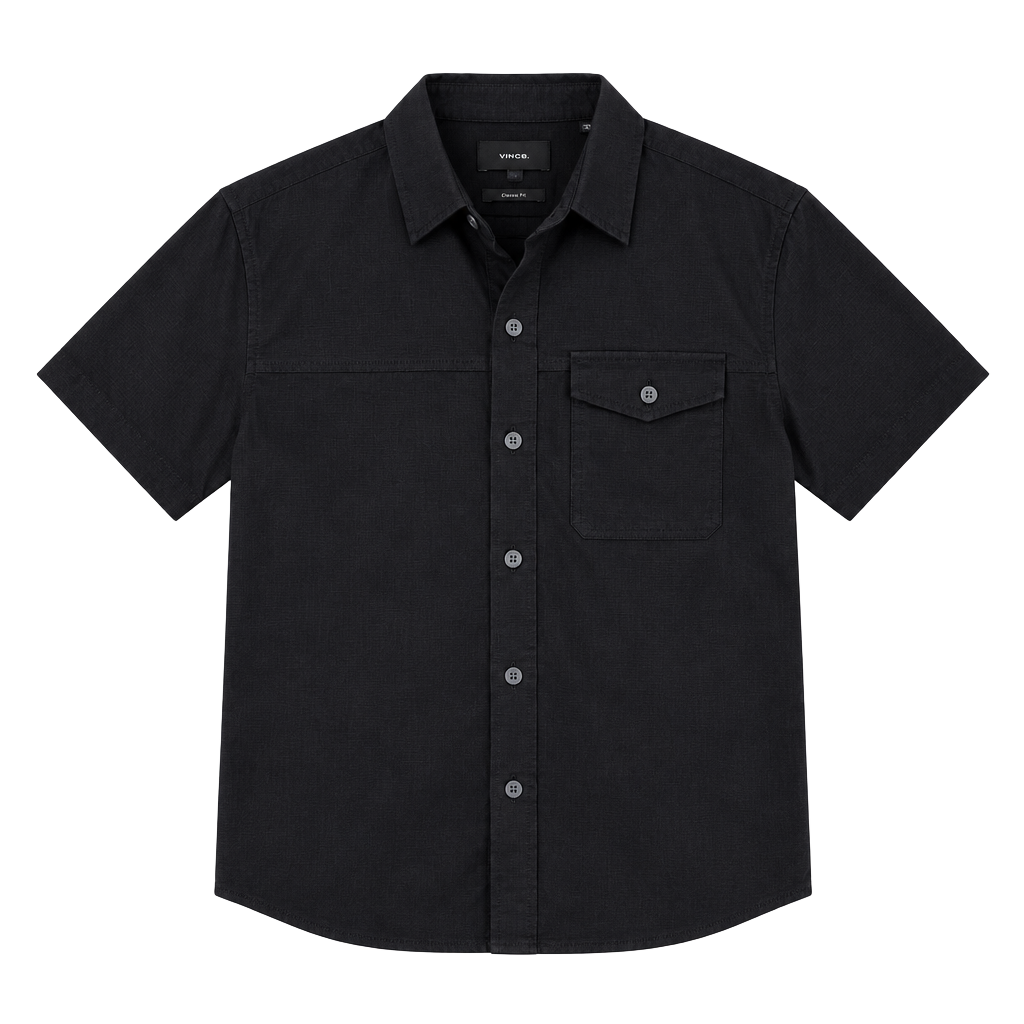 Vince Classic Fit Shirt Size S Black Linen Long Sleeve Button Down 1