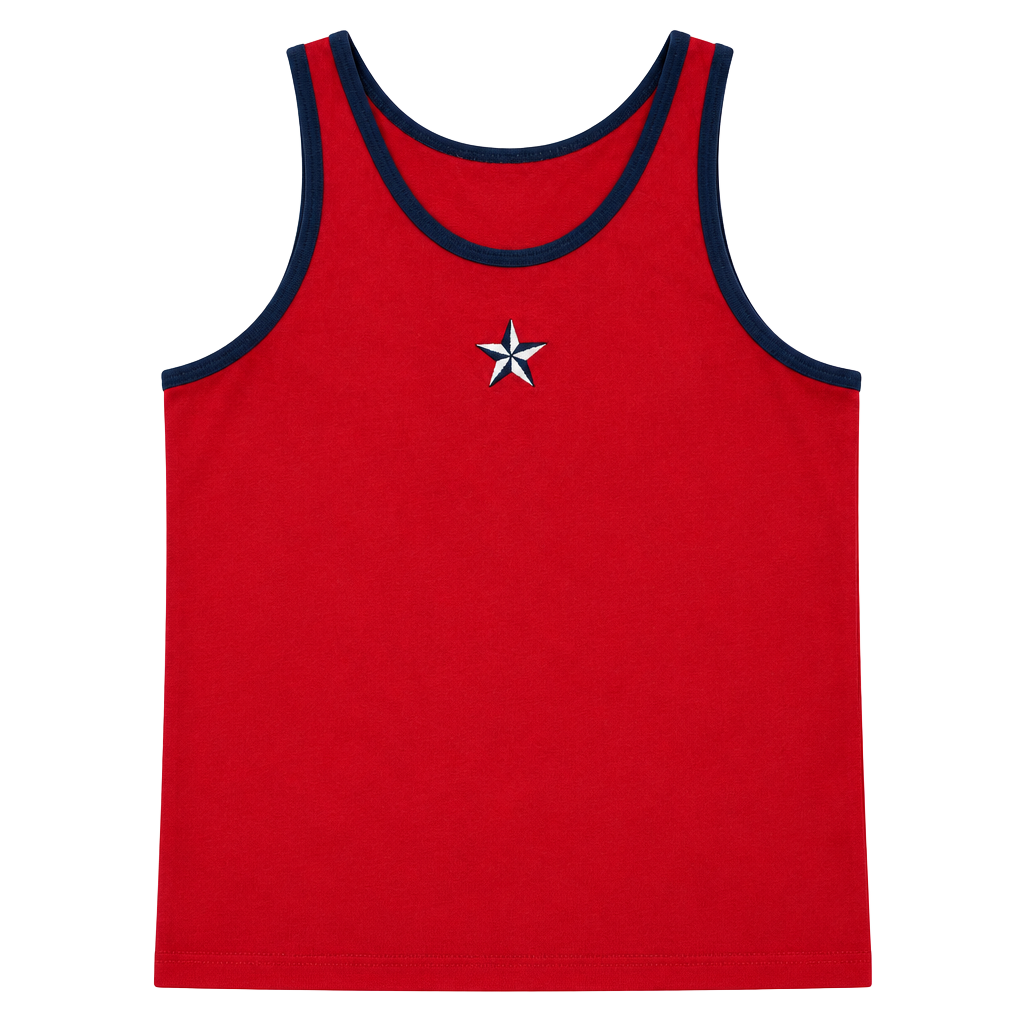 Nike Tank Top Size S Red Navy Star Embroidered Made in USA 1
