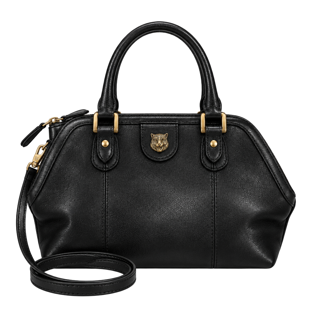 Gucci Black Leather Rebelle Top Handle Bag 1