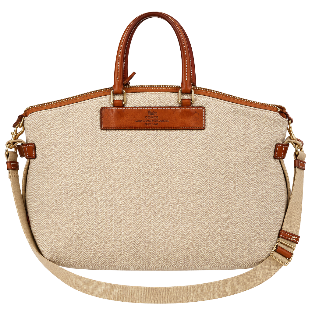 Dooney & Bourke Florentine Vacchetta Canvas Satchel Bag 1