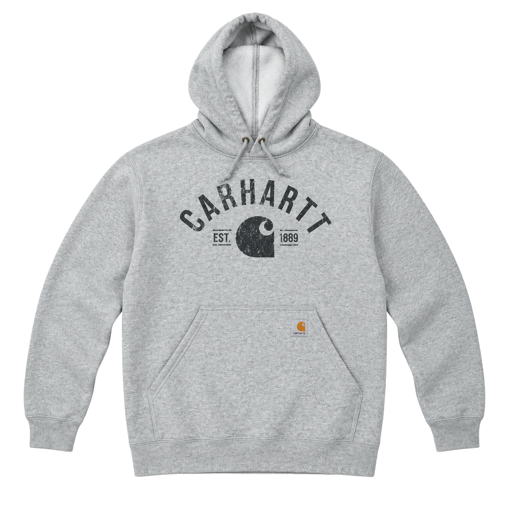 Carhartt Hoodie Size L Gray Graphic Pullover Sweatshirt 1