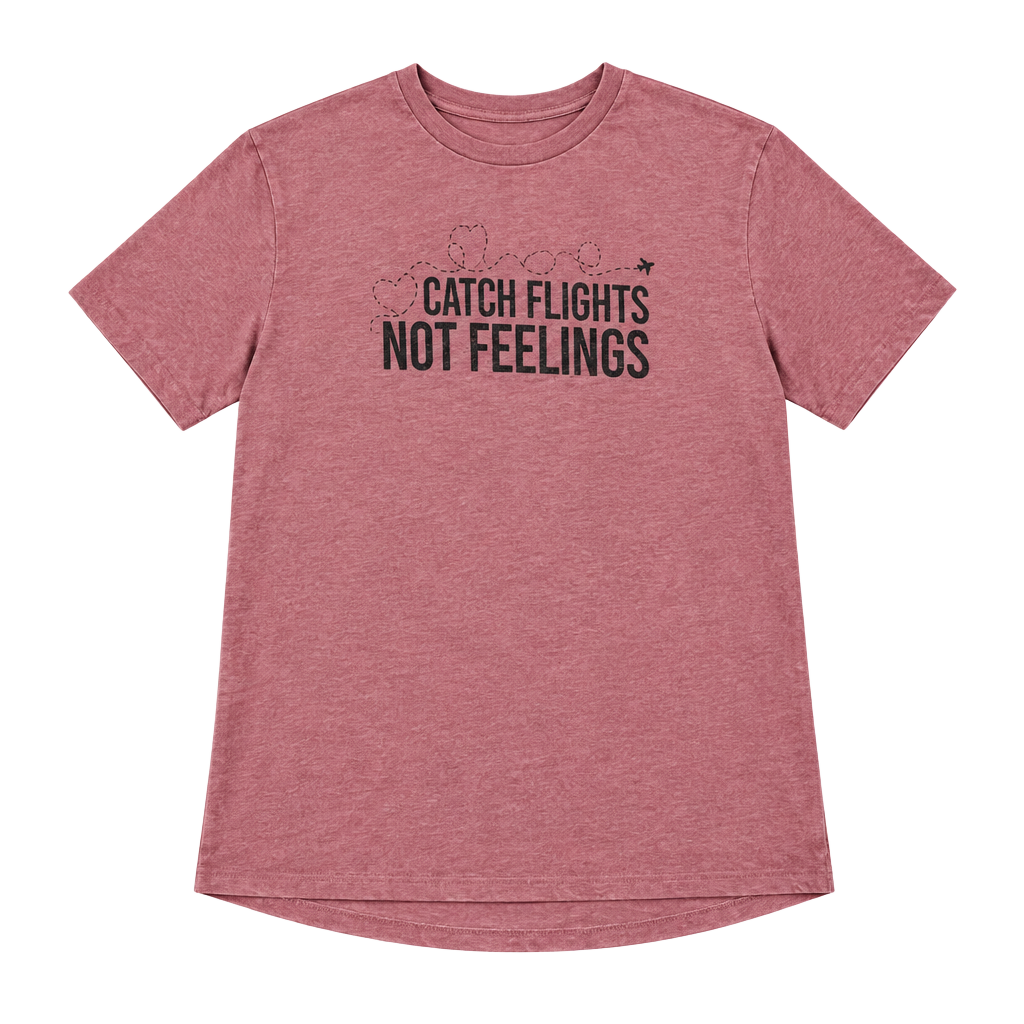 Bella+Canvas Catch Flights Not Feelings T-Shirt Mauve 1