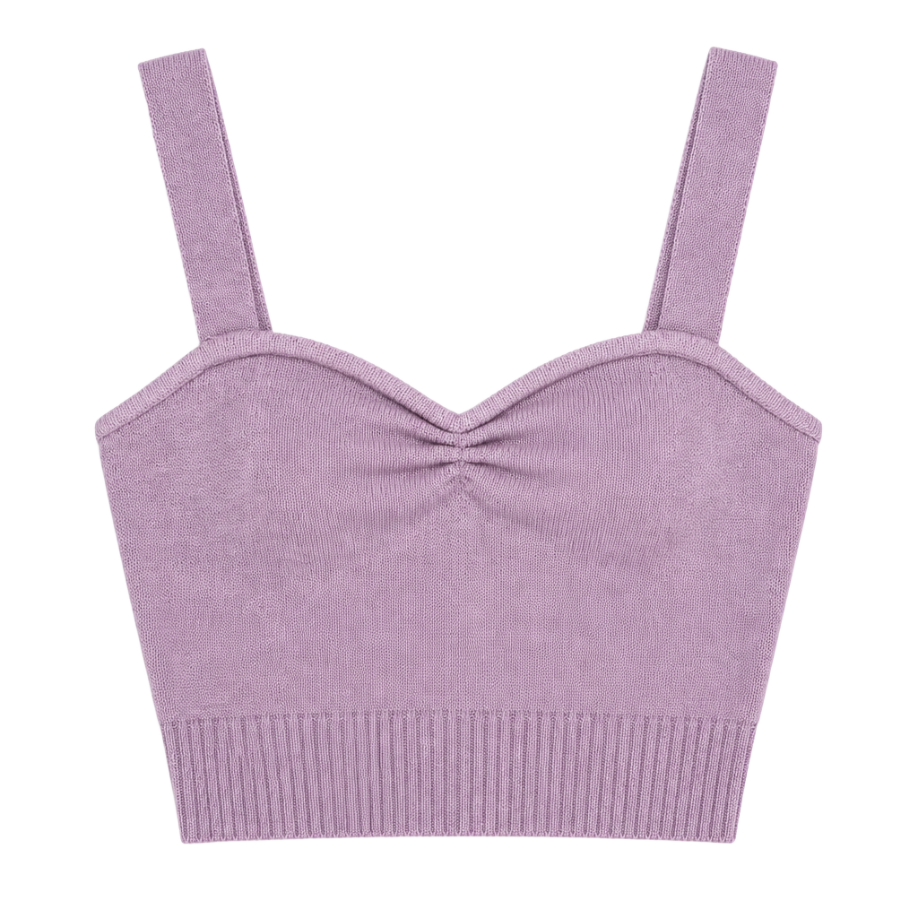 Witty Fo Lilac Knit Crop Top Size L 1