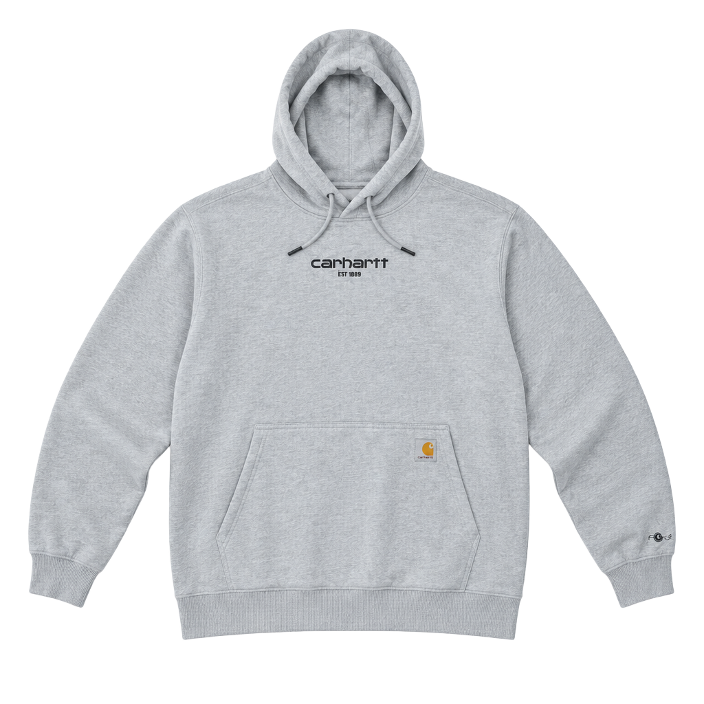 Carhartt VINTAGE Carhartt Hoodie Shirt Mens L Gray Sleeve Logo ... 1