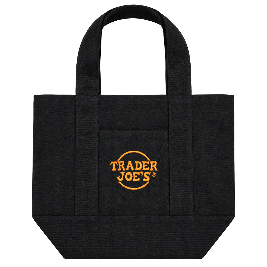 Trader Joe's Trick or Treat Canvas Tote Bag Black Mini 1