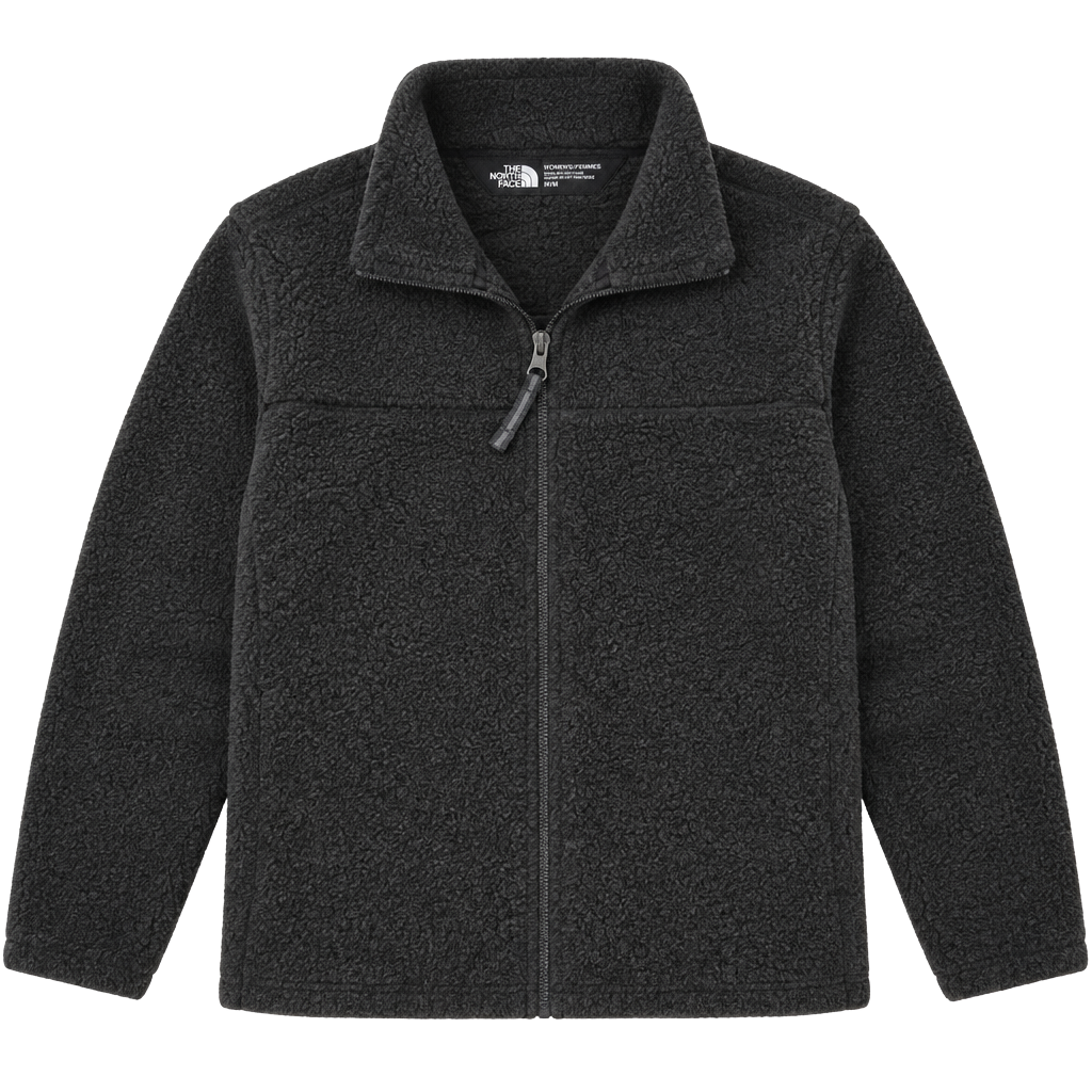 The North Face Campshire Fleece Pullover Size M Black Sherpa 1/4 Zip 1