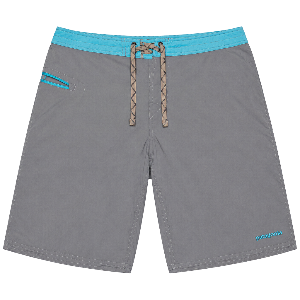 Patagonia Board Shorts Size 32 Gray Blue Drawstring Swim Trunks 1