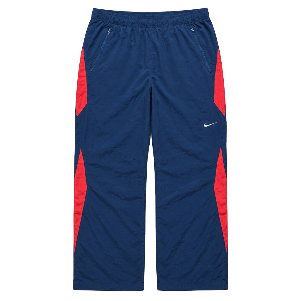 Nike Track Pants Navy Red Nylon Windbreaker Joggers Size XXL 1