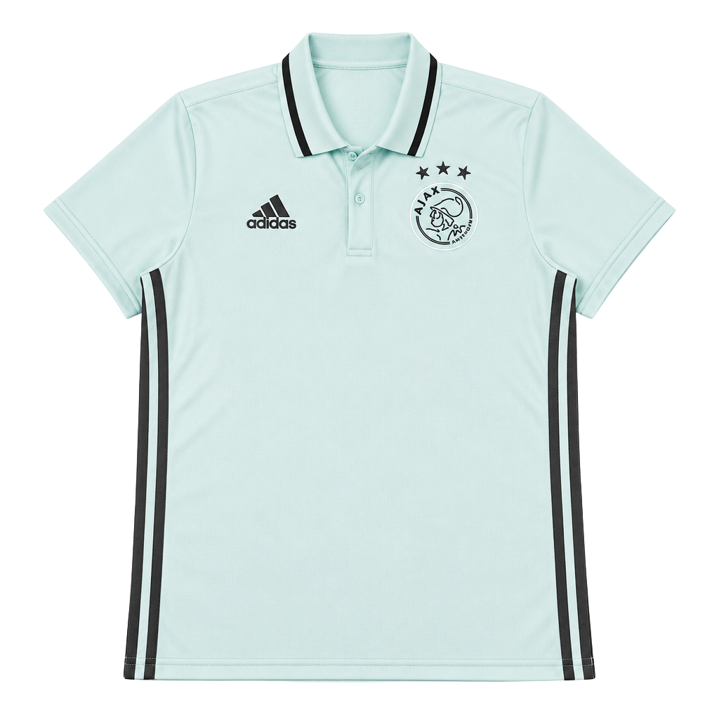 Adidas x Ajax Amsterdam Training Polo Shirt Size Large Light Blue Climalite 1