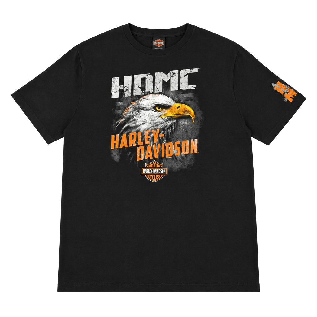 2015 Harley Davidson HDMC Eagle Black Graphic T-Shirt Size Large 1