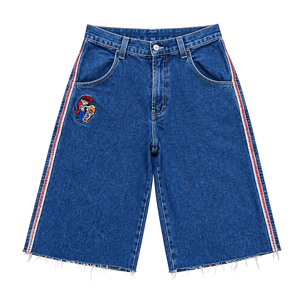 Jnco Girlie Stuff Mags Size 11 Blue Denim Cutoff Jorts Skater Shorts 1