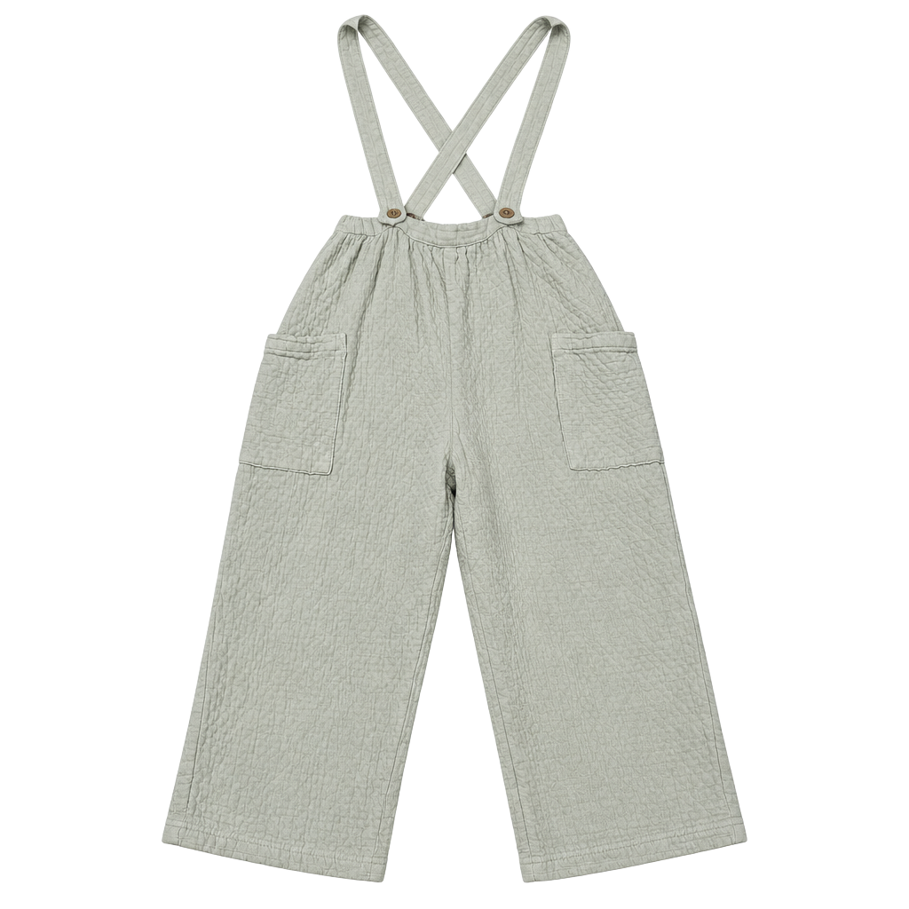 Size 4-5 Years
Zara Overalls Beige Textured Gauze Suspender Pants 1