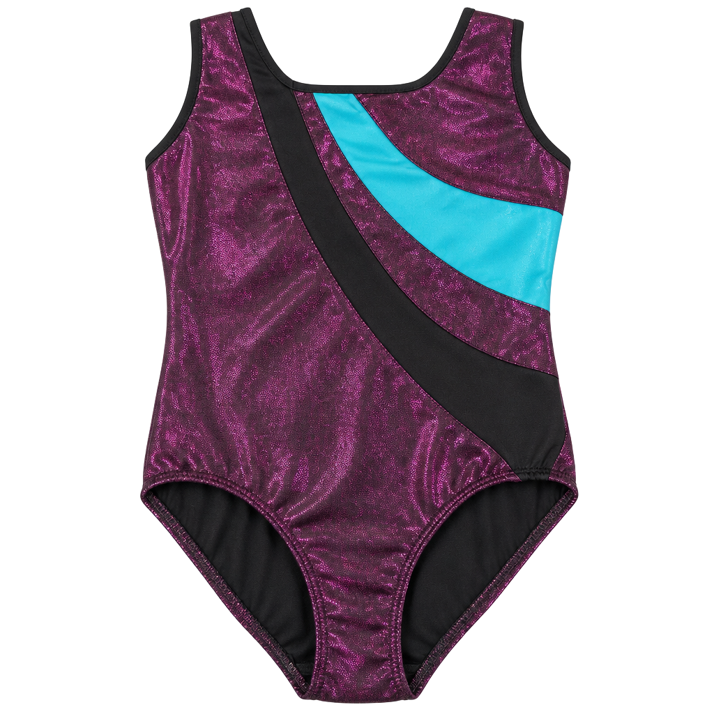 Danskin Now Gymnastics Leotard Size L 10-12 Purple Blue Metallic 1
