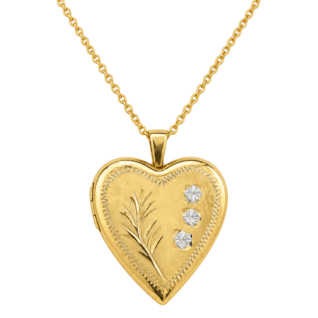 PPC Sterling Silver Gold Plated Heart Locket Necklace 1