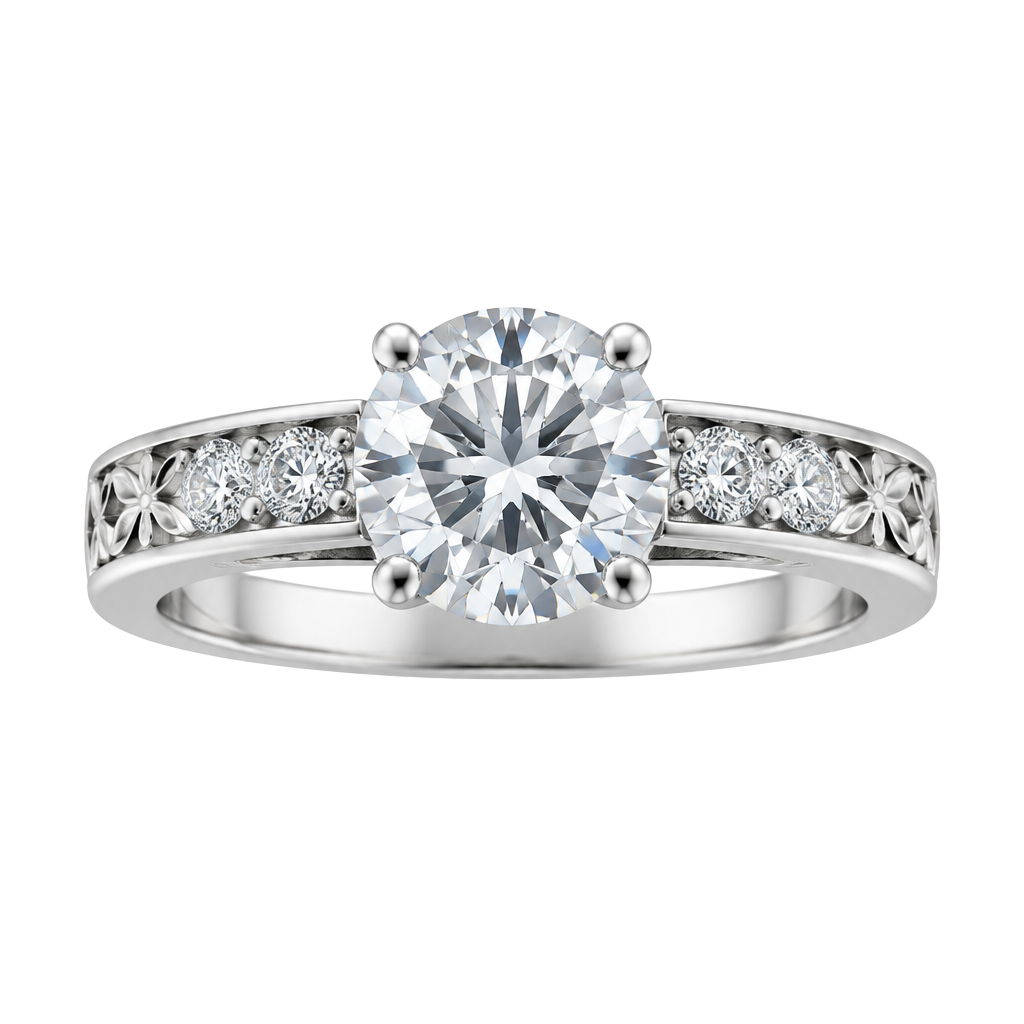 White CZ Brass Rhodium Ring Size 10 White 1