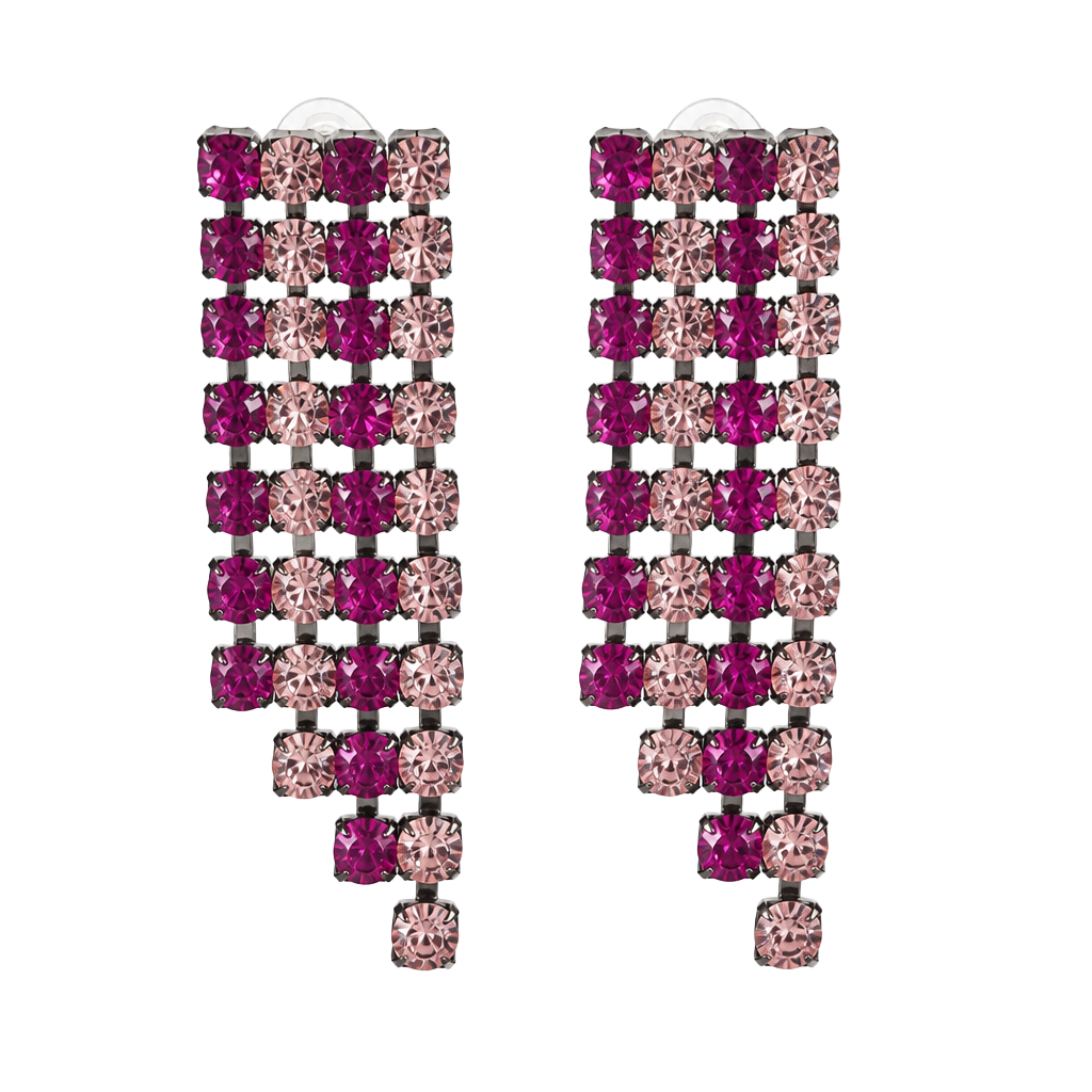 Elizabeth Cole Julita Pink Crystal Drop Earrings 1