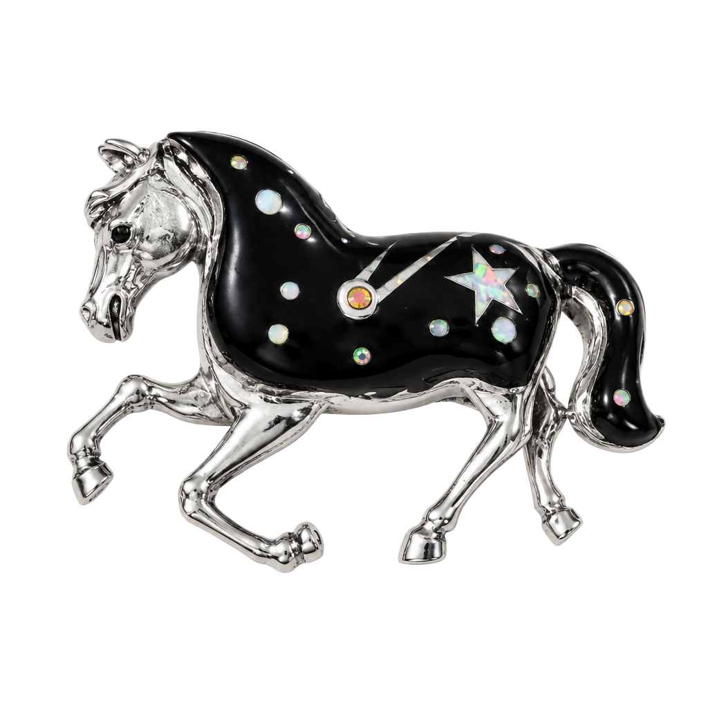 Philip's Sterling Silver Prancing Horse Opal Inlay Ring 1